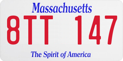MA license plate 8TT147