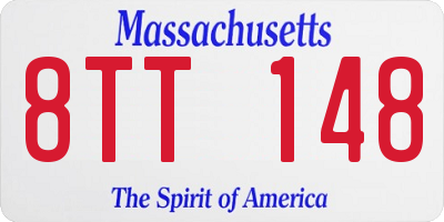 MA license plate 8TT148