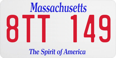 MA license plate 8TT149