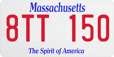 MA license plate 8TT150