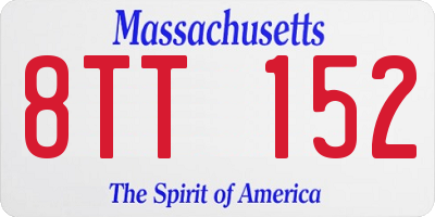 MA license plate 8TT152
