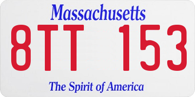 MA license plate 8TT153