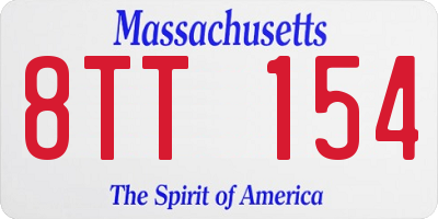 MA license plate 8TT154