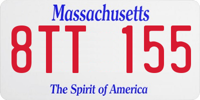 MA license plate 8TT155
