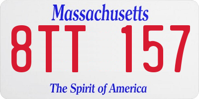 MA license plate 8TT157