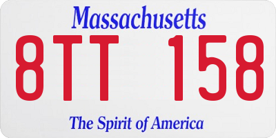 MA license plate 8TT158