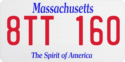 MA license plate 8TT160