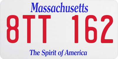 MA license plate 8TT162