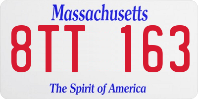 MA license plate 8TT163