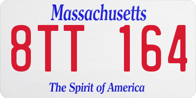 MA license plate 8TT164