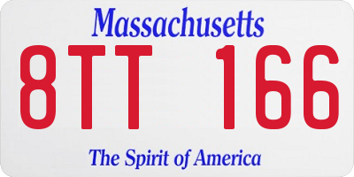 MA license plate 8TT166