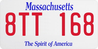 MA license plate 8TT168