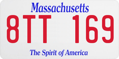 MA license plate 8TT169