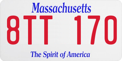 MA license plate 8TT170