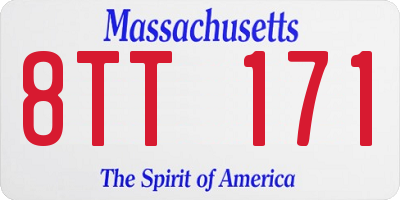 MA license plate 8TT171