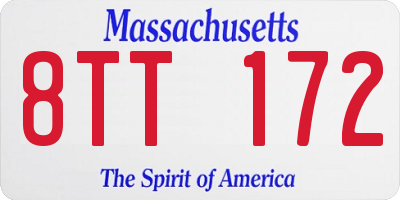 MA license plate 8TT172
