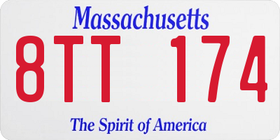 MA license plate 8TT174