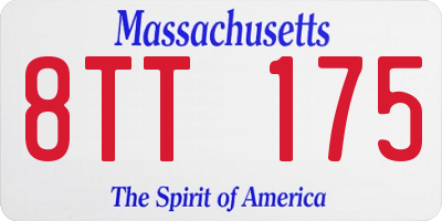 MA license plate 8TT175
