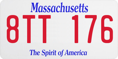 MA license plate 8TT176