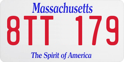 MA license plate 8TT179