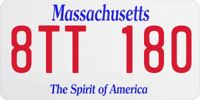 MA license plate 8TT180
