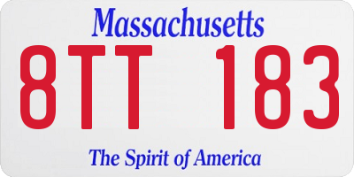 MA license plate 8TT183
