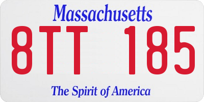 MA license plate 8TT185