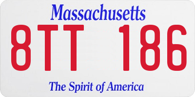 MA license plate 8TT186
