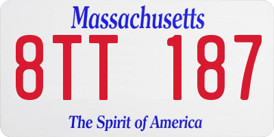 MA license plate 8TT187