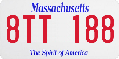 MA license plate 8TT188