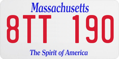MA license plate 8TT190