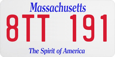 MA license plate 8TT191