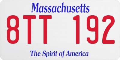 MA license plate 8TT192