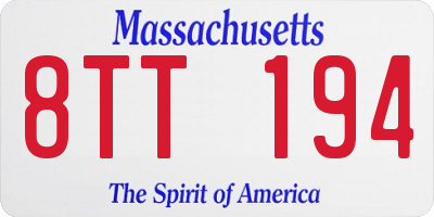 MA license plate 8TT194