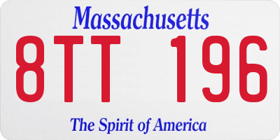 MA license plate 8TT196