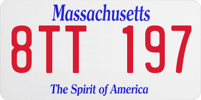 MA license plate 8TT197