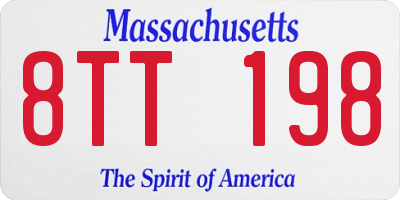 MA license plate 8TT198