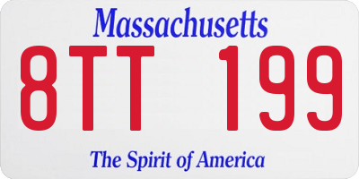 MA license plate 8TT199