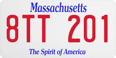 MA license plate 8TT201