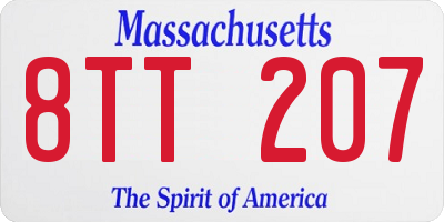 MA license plate 8TT207