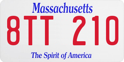 MA license plate 8TT210