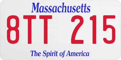 MA license plate 8TT215