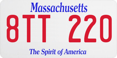 MA license plate 8TT220