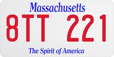 MA license plate 8TT221