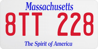 MA license plate 8TT228