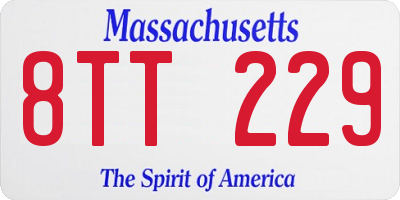 MA license plate 8TT229