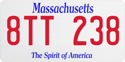 MA license plate 8TT238