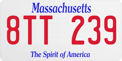 MA license plate 8TT239