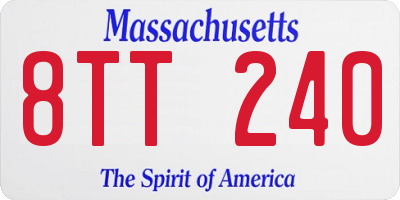 MA license plate 8TT240