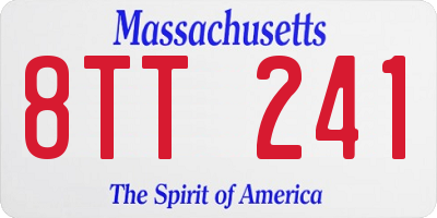 MA license plate 8TT241